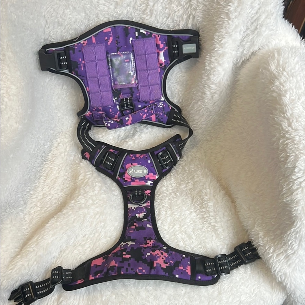 Purple Digital Camo Dog Harness